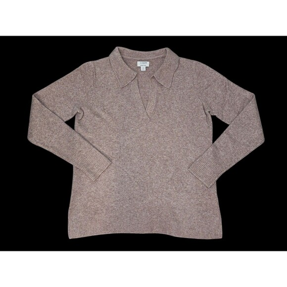 J.Crew Factory Extra Soft Polo Sweater Wool Blend V-Neck Collared XS Oversized - Picture 1 of 11